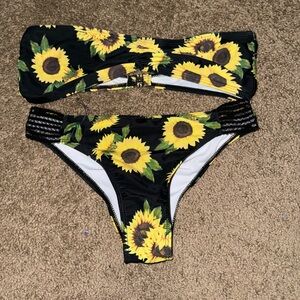 Strapless swim suit set